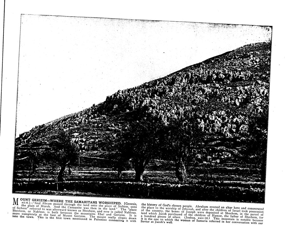 MOUNT GERIZIM—WHERE THE SAMARITANS WORSHIPED. [Genesis, xii:6.]