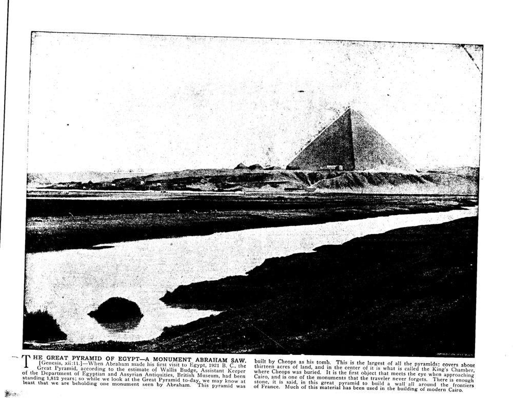 THE GREAT PYRAMID OF EGYPT—A MONUMENT ABRAHAM SAW. [Genesis, xii:11.]