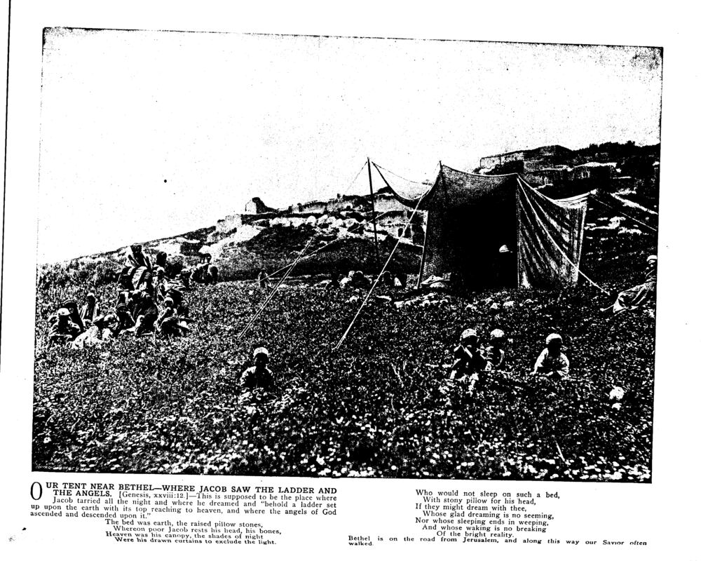 OUR TENT NEAR BETHEL—WHERE JACOB SAW THE LADDER AND THE ANGELS. [Genesis, xxviii:12.]