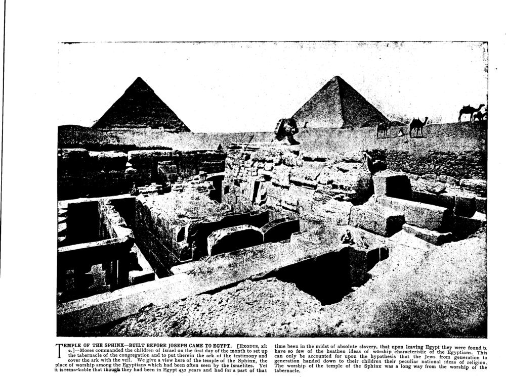 TEMPLE OF THE SPHINX—BUILT BEFORE JOSEPH CAME TO EGYPT. [EXODUS, xl: 2.]