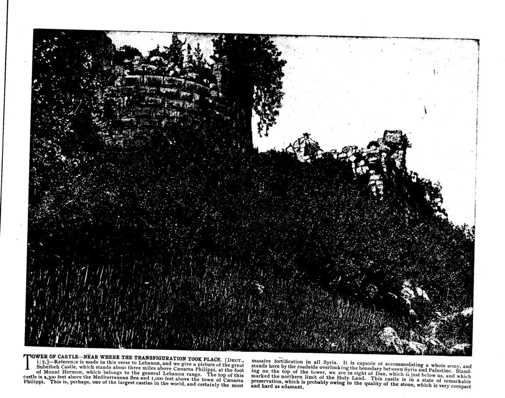 TOWER OF CASTLE—NEAR WHERE THE TRANSFIGURATION TOOK PLACE. [Deut., i: 7.]