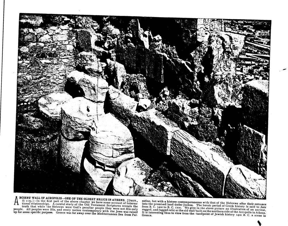 ANCIENT WALL OF ACROPOLIS—ONE OF THE OLDEST RELICS IN ATHENS. [Deut., ii: 1-23.]