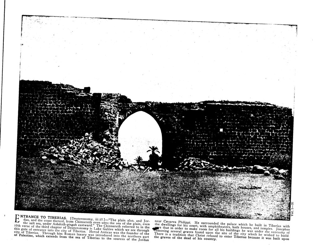 ENTRANCE TO TIBERIAS. [Deuteronomy, iii:17.]