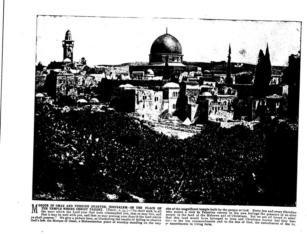 MOSQUE OF OMAR AND TURKISH QUARTER, JERUSALEM—IN THE PLACE OF THE TEMPLE WHERE CHRIST TAUGHT. [Deut., v: 33.]