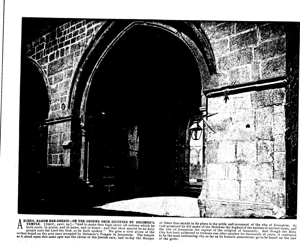 ARCHES, HAREM ESH-SHERIF—ON THE GROUND ONCE OCCUPIED BY SOLOMON'S TEMPLE. [Deut., xxvi: 19.]