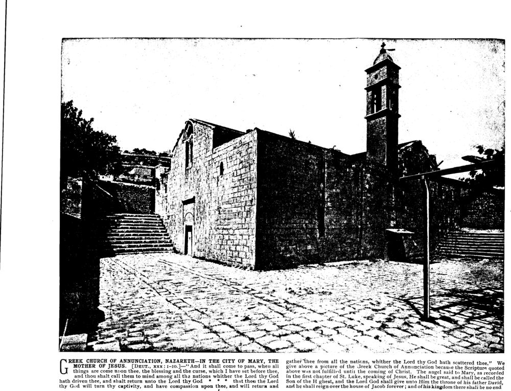 GREEK CHURCH OF ANNUNCIATION, NAZARETH—IN THE CITY OF MARY, THE MOTHER OF JESUS. [Deut., xxx: 1-10.]