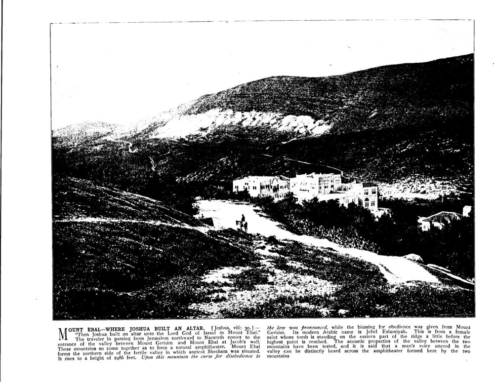 MOUNT EBAL—WHERE JOSHUA BUILT AN ALTAR. [Joshua, viii: 30.]