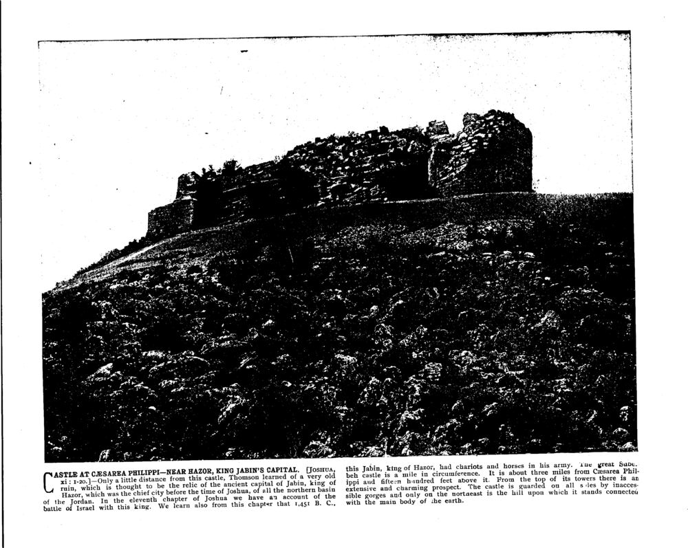 CASTLE AT CÆSAREA PHILIPPI—NEAR HAZOR, KING JABIN'S CAPITAL. [Joshua, xi: 1-20.]