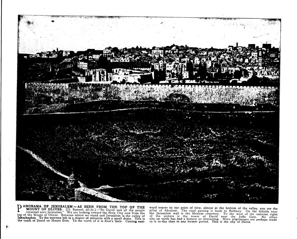 PANORAMA OF JERUSALEM—AS SEEN FROM THE TOP OF THE MOUNT OF OLIVES. [II. Samuel, xii:31.]