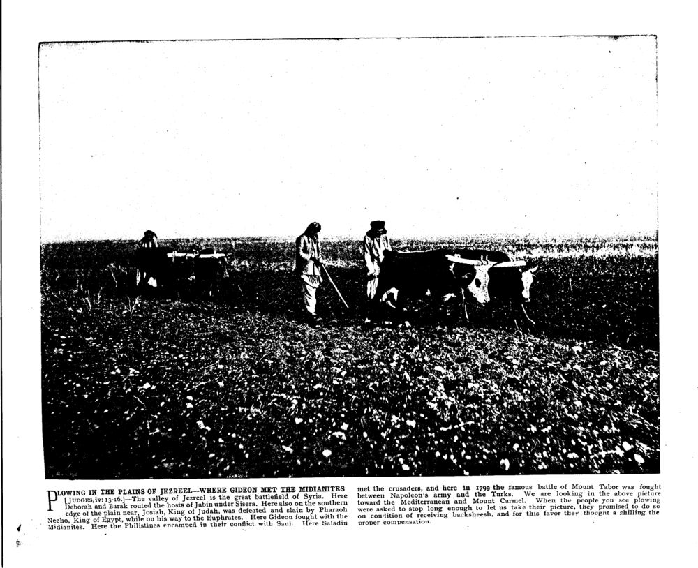 PLOWING IN THE PLAINS OF JEZREEL—WHERE GIDEON MET THE MIDIANITES [Judges, iv: 13-16.]