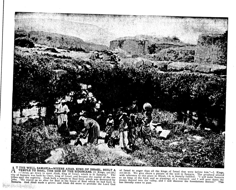 AT THE WELL, SAMARIA—WHERE AHAB, KING OF ISRAEL, BUILT A TEMPLE TO BAAL, THE GOD OF THE SIDONIANS. [I. Kings, xxi:18.]
