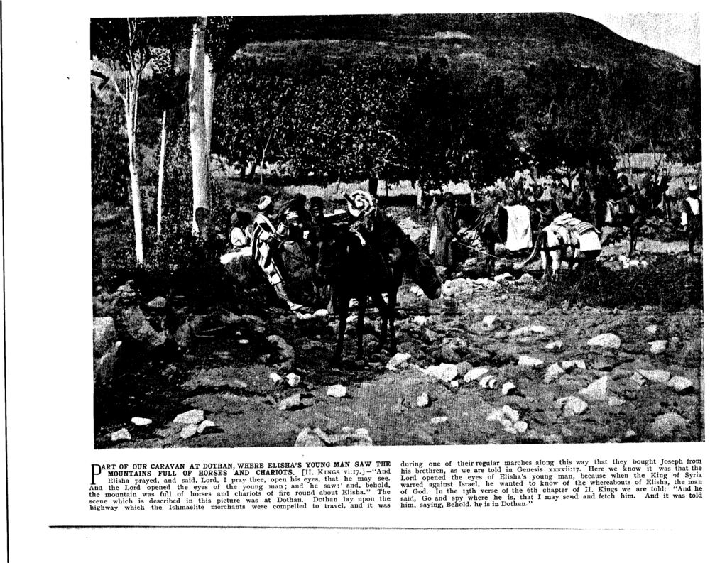 PART OF OUR CARAVAN AT DOTHAN, WHERE ELISHA'S YOUNG MAN SAW THE MOUNTAINS FULL OF HORSES AND CHARIOTS. [II. Kings vi:17.]