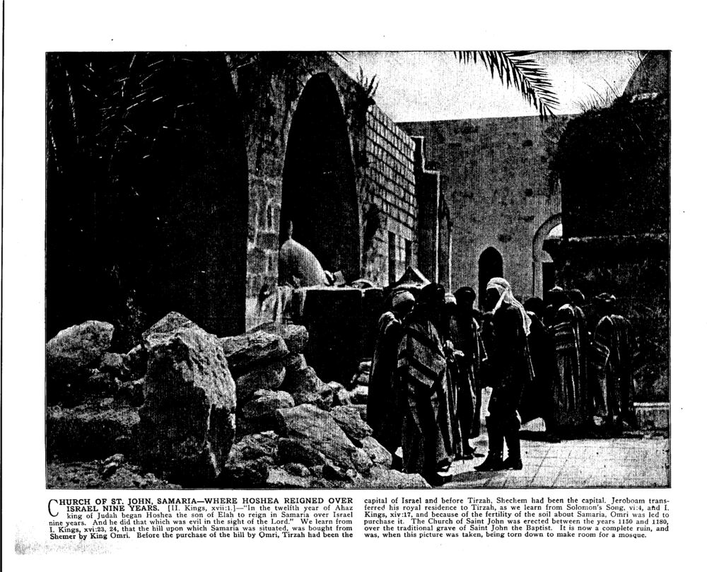 CHURCH OF ST. JOHN, SAMARIA—WHERE HOSHEA REIGNED OVER ISRAEL NINE YEARS. [II. Kings, xvii:1.]