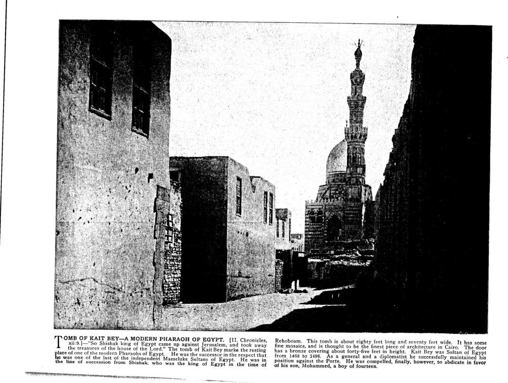 TOMB OF KAIT BEY—A MODERN PHARAOH OF EGYPT. [II. Chronicles, xii:9.]