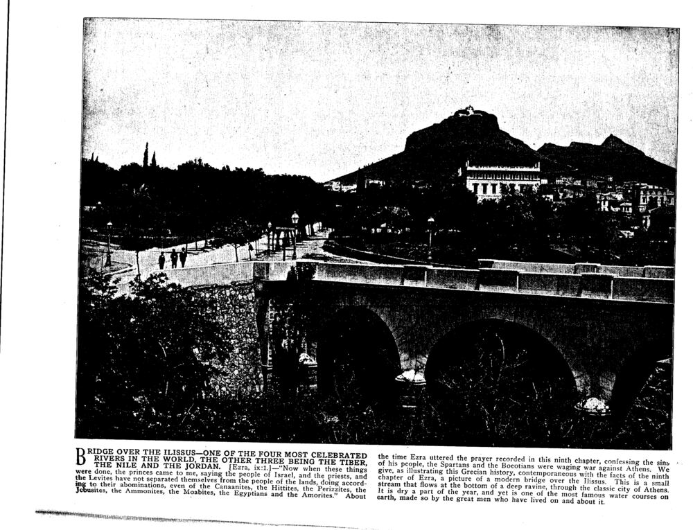 BRIDGE OVER THE ILISSUS—ONE OF THE FOUR MOST CELEBRATED RIVERS IN THE WORLD, THE OTHER THREE BEING THE TIBER, THE NILE AND THE JORDAN. [Ezra, ix:1.]