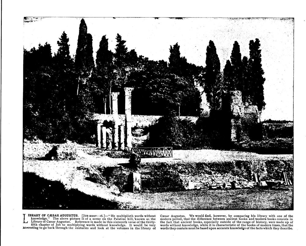 LIBRARY OF CÆSAR AUGUSTUS. [Job xxxv: 16.]