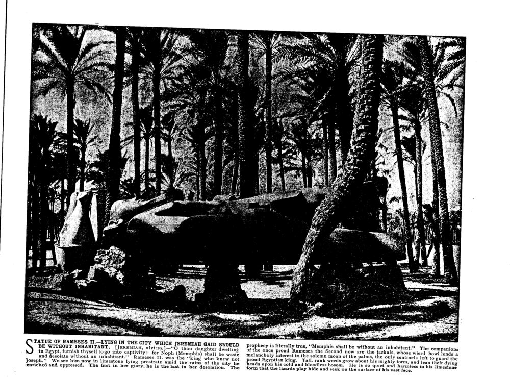 STATUE OF RAMESES II.—LYING IN THE CITY WHICH JEREMIAH SAID SHOULD BE WITHOUT INHABITANT. [Jeremiah, xlvi: 19.]