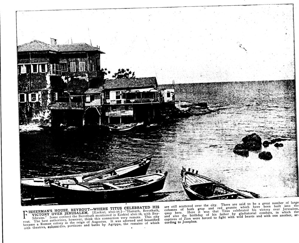 FISHERMAN'S HOUSE, BEYROUT—WHERE TITUS CELEBRATED HIS VICTORY OVER JERUSALEM. [Ezekiel, xlvii:16.]