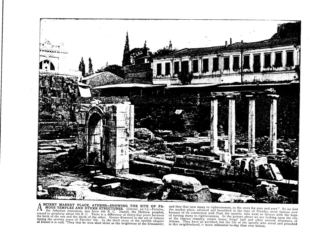 ANCIENT MARKET PLACE, ATHENS—SHOWING THE SITE OF FAMOUS TEMPLES AND OTHER STRUCTURES. [Daniel, xii:3.]
