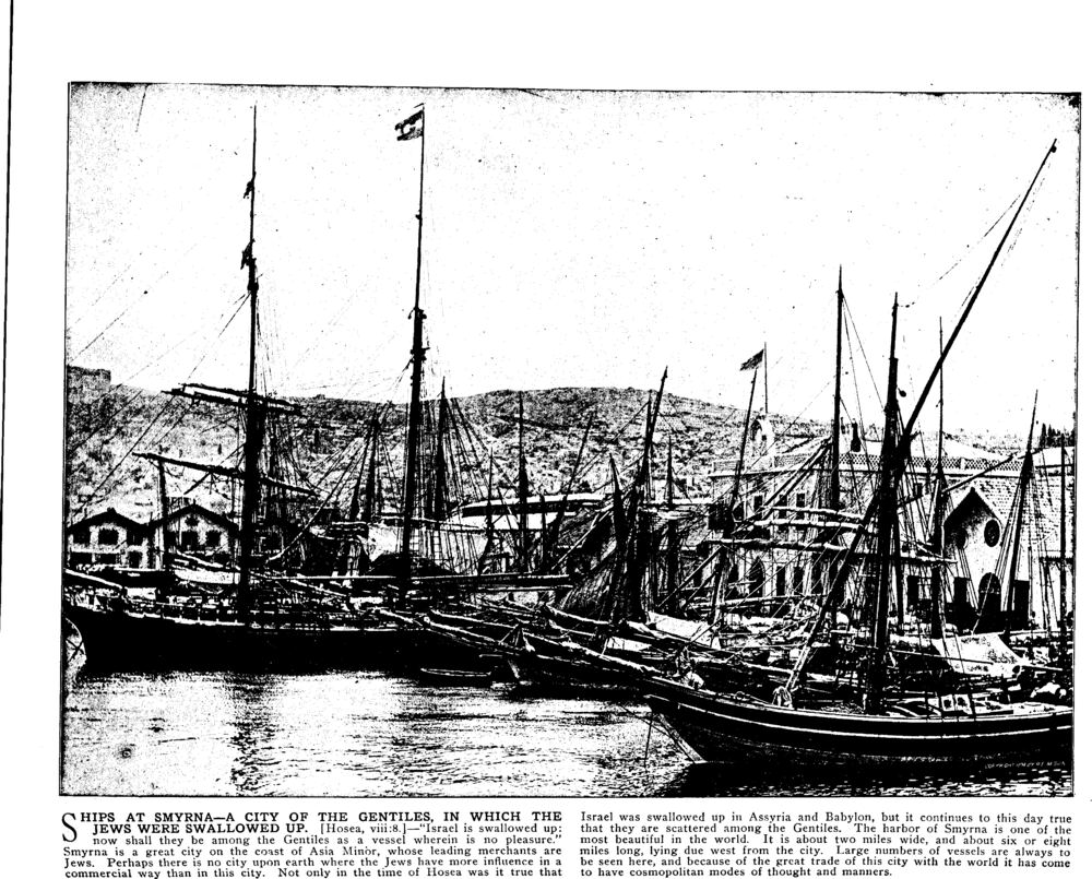 SHIPS AT SMYRNA—A CITY OF THE GENTILES, IN WHICH THE JEWS WERE SWALLOWED UP. [Hosea, viii:8.]