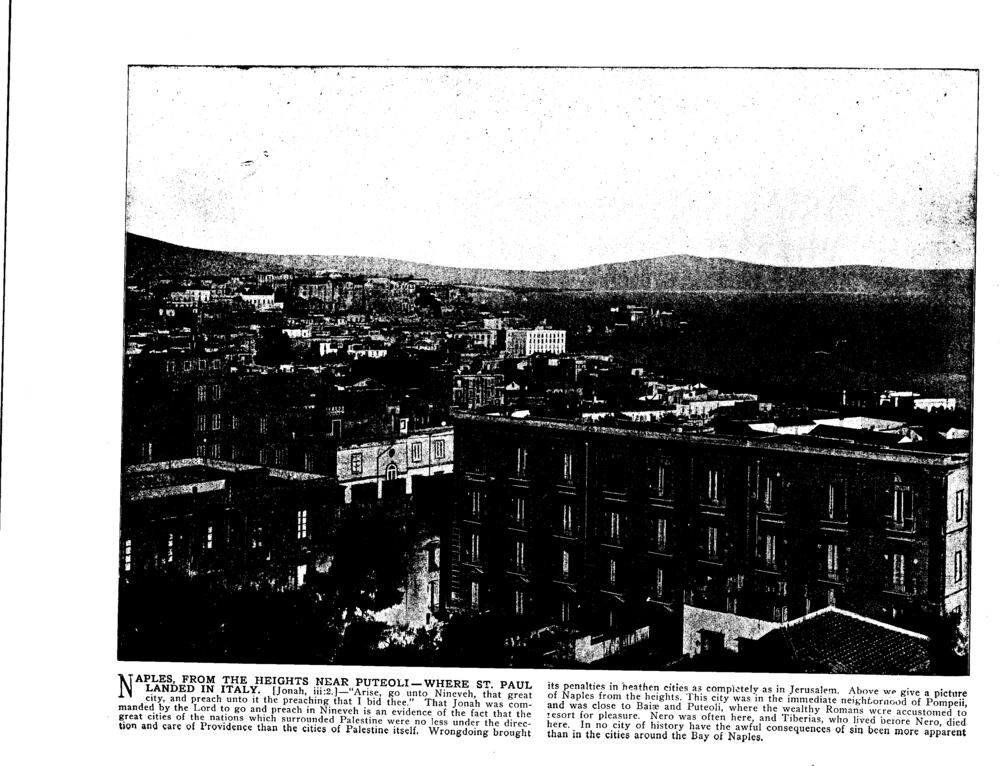 NAPLES, FROM THE HEIGHTS NEAR PUTEOLI—WHERE ST. PAUL LANDED IN ITALY. [Jonah, iii:2.]