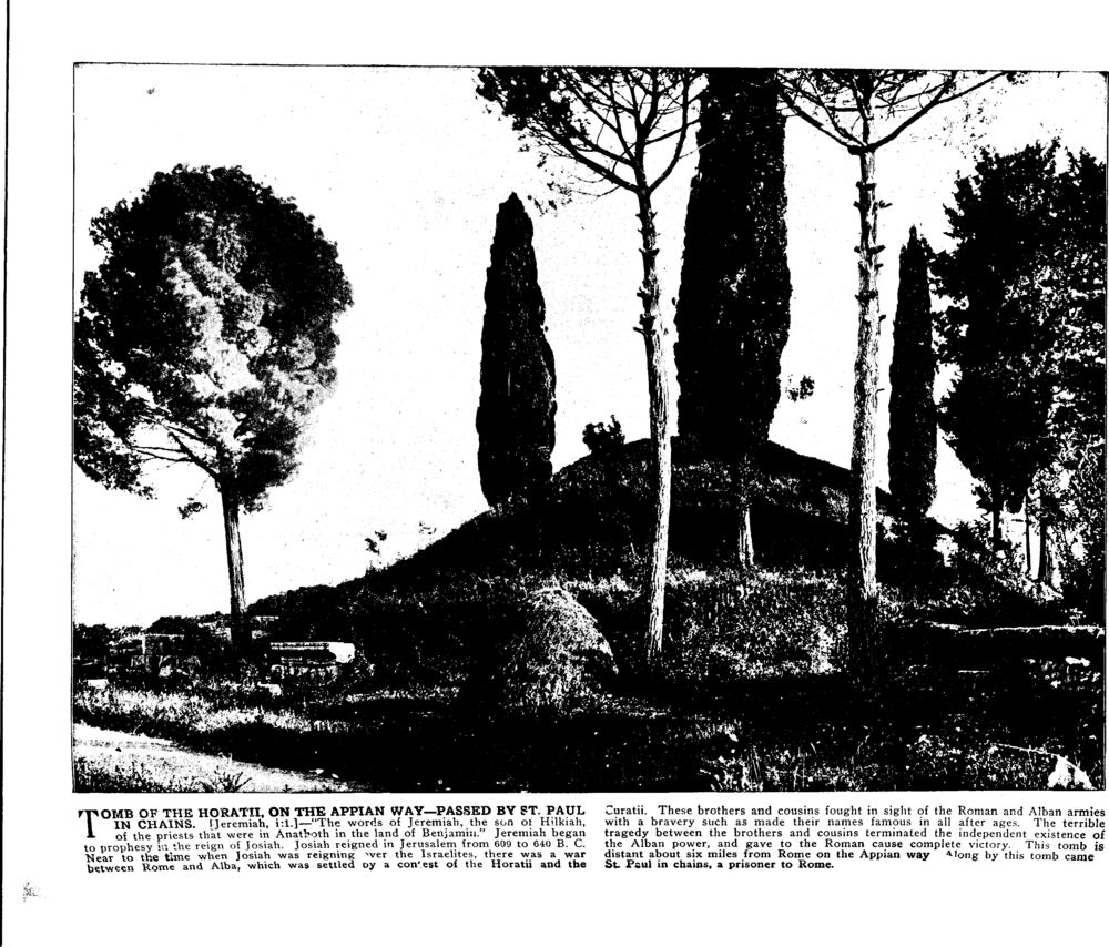 TOMB OF THE HORATII, ON THE APPIAN WAY—PASSED BY ST. PAUL IN CHAINS. [Jeremiah, i:1.]